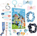 Bluey Hair Accessories Advent Calendar 2025 - 24 Holiday Hair Clips, Bows, Scrunchies & Claw Clips for Girls