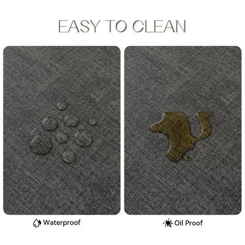 Romanstile Vinyl Placemats Set of 12-12 X 17 Inch - Faux Leather 100% Waterproof Oil-Proof Wipeable Place Mats, Heat Resistant Reversible PU Table Mats for Kitchen Dining Party Outdoor, Charcoal