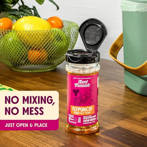 Aunt Fannie's FlyPunch Fruit Fly Trap - Safe Plant-Based Indoor Solution | Lasts Up to 30 Days