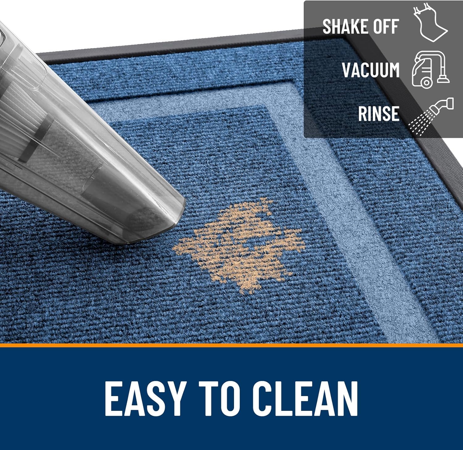 OLANLY Waterproof Front Door Mat - All-Season Indoor/Outdoor Doormat, Easy Clean, 29.5x17, Light Blue
