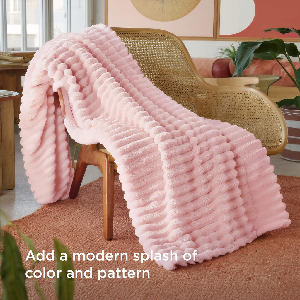 Bedsure GentleSoft Twin Fleece Blanket - Super Soft Coral Pink Cozy Throw for Women | 60x80 Inches