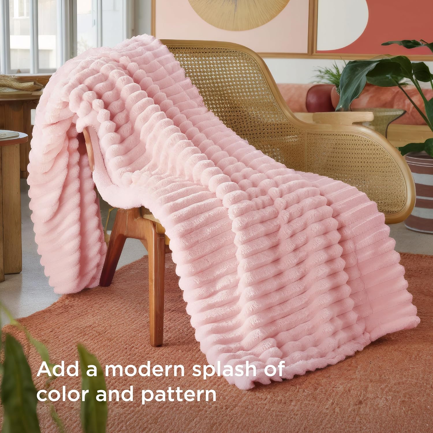 Bedsure GentleSoft Twin Fleece Blanket - Super Soft Coral Pink Cozy Throw for Women | 60x80 Inches