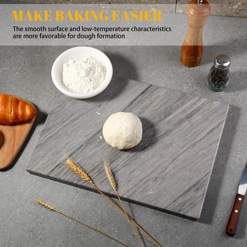 Koville Stone Cutting Board for Kitchen, 20x16 Inches Large Marble Slab Cheese Board, Rectangular Serving Board for Baking Charcuterie Pastry, Natural Stone Board for Countertop (Paradiso)