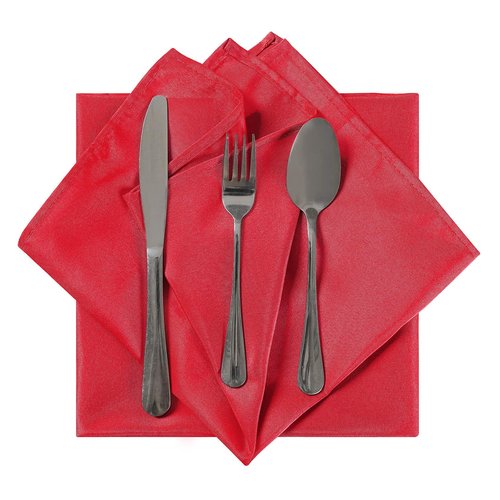 Cloth Napkins 17x17 inch Washable Polyester Dinner Napkins Soft Table Napkins for Wedding Party Dining Banquet(Red,100PCS)