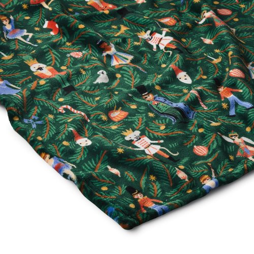 RIFLE PAPER CO. Plush Fleece Blanket | Cozy Up in This Soft Decorative Holiday Throw (Ready to Gift Packaged with a Ribbon, 50" x 80"), Nutcracker Ballet