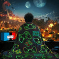 Glow in The Dark Gaming Blanket 60"x80" Gamer Controller Throw Blanket, Valentines Day Gift Gaming Gifts Toys for Kids Teen Son Boys, Soft Gaming Blanket Gamepad Presents Game Decor Blankets
