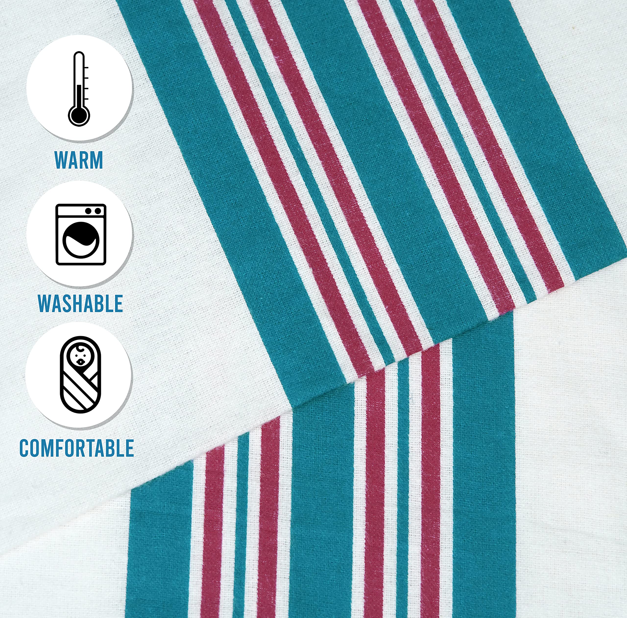 Baby Receiving Blankets, 100% Cotton Flannel Receiving Blanket, Perfect for swaddling & Wrapping, Ultra-Soft Hospital Blankets, Size 30 x 40 inch (6)