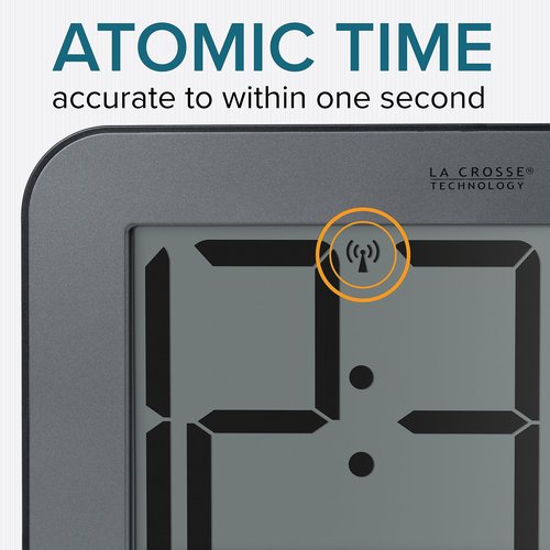 La Crosse Technology Atomic Digital Wall/Table Clock, 10" x 6.5" (513-02927)