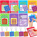 24 Pack Valentines Day Gifts for Kids Classroom Tic Tac Toe Game Keychains with Valentines Day Cards for Kids School, Valentines for Kids Class Exchange Cards Gifts Prizes Party Favors for Boys Girls