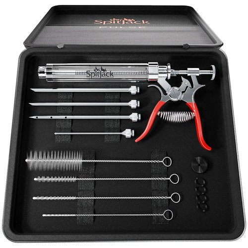 SpitJack PULSE Meat Injector Gun and Injection Syringe for BBQ. Marinade Flavor Injector for Smoked Brisket, Chicken, Ribs, Pork Butt, and Turkey. Competition Barbecue Smoker Accessories Tool.