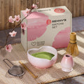 Rehny’s Matcha Whisk Set|Complete Pink Matcha Set w/Heart-Shaped Bowl, Bamboo Whisk, Holder, Stainless Steel Sifter, Bamboo Scoop|Cute Gift Present Macha Kit Handmade Bowl |Macha Powder Tea Kit
