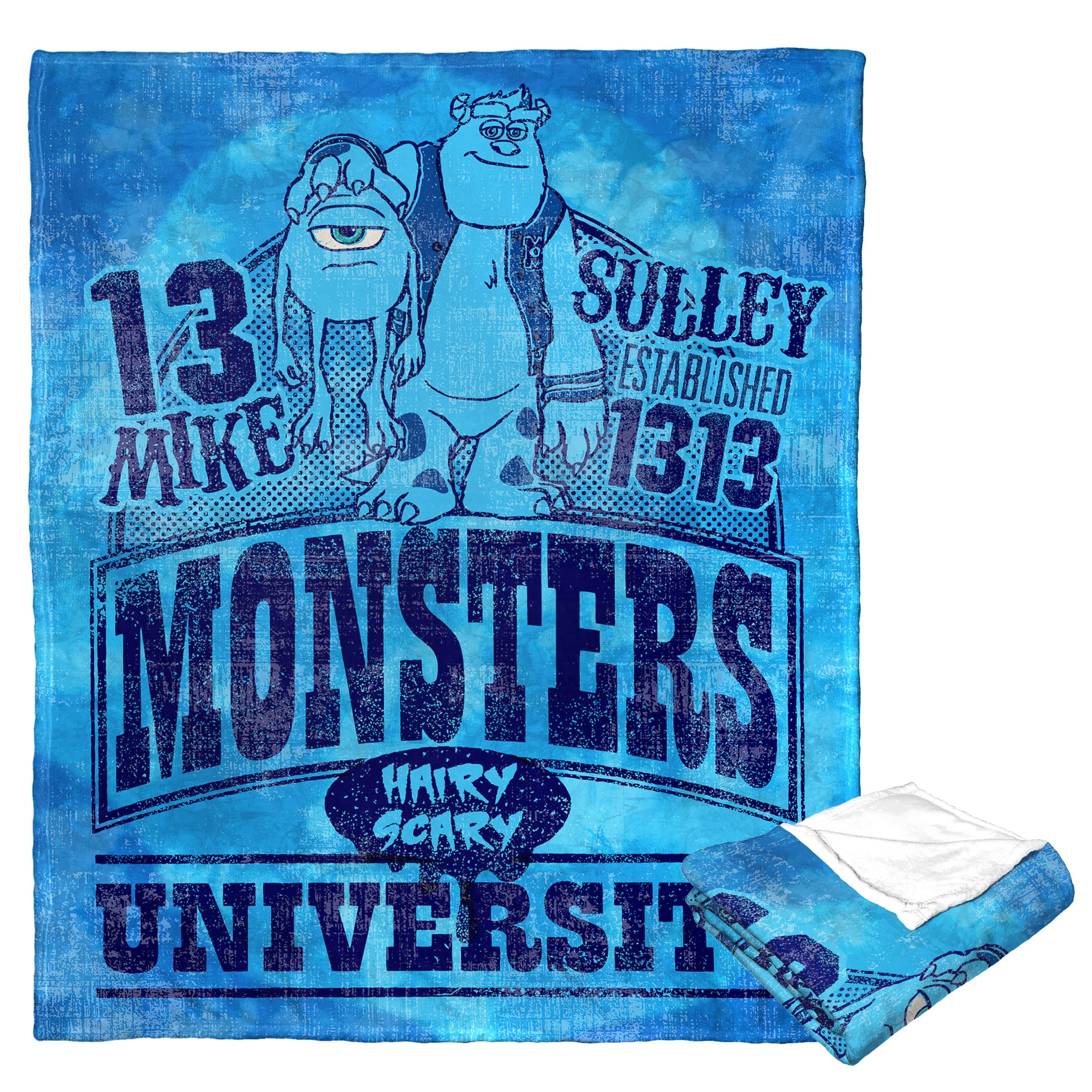 NORTHWEST Monsters Inc Silk Touch Throw Blanket, 50" x 60", Vintage Monsters