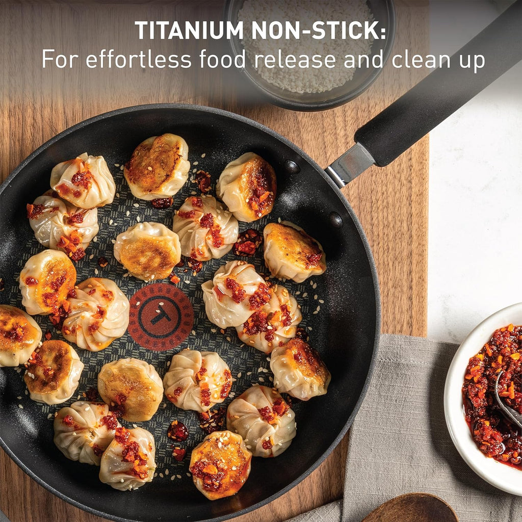 T-Fal Ultimate Nonstick Cookware Set - 17-Piece Hard Anodized Pots and Pans | Dishwasher Safe, Onyx Finish