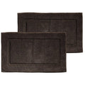 mDesign 100% Cotton Bath Mat - Soft Hotel-Style Rectangular Bathroom Floor Rug - Plush, Water Absorbent Cloth Bathmat for Outside Bathtub/Shower, Machine Washable Cotton Bath Rug - 2 Pack - Dark Brown