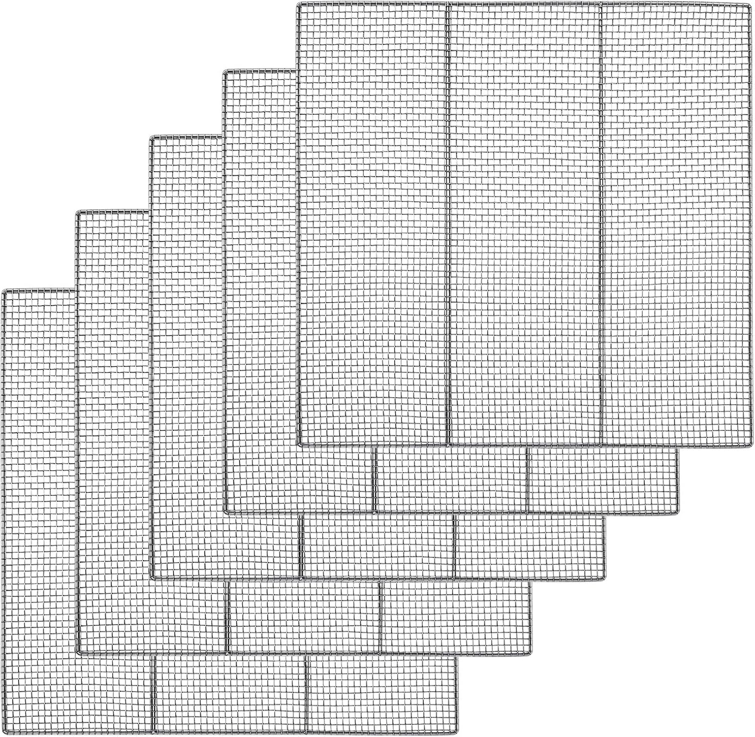 Yaocom 5 Pack Stainless Steel Bakery Screens - Heavy Duty 23"x23" Cooling Grids for Donuts & Pastries