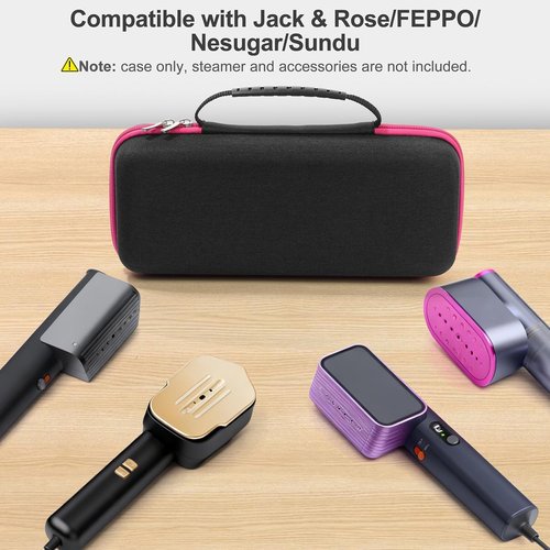Jack & Rose Travel Steamer Case - Handheld Storage Organizer for Garment Steamers | Black