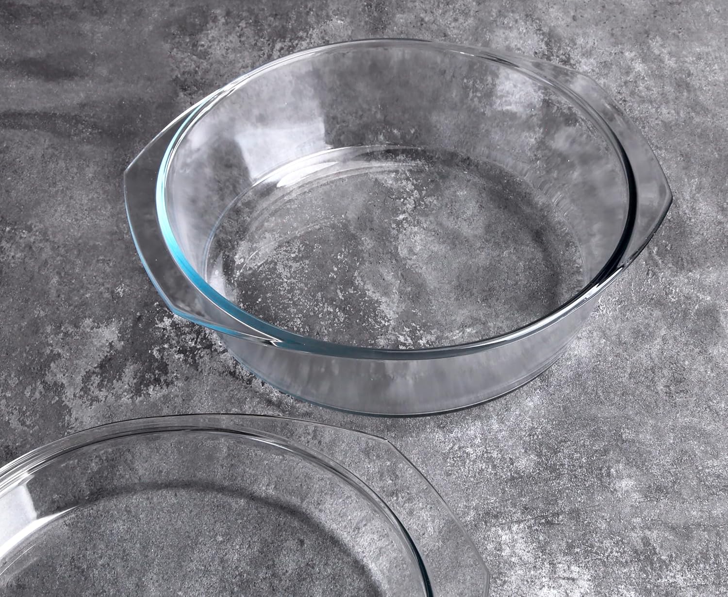 Skiennix Round Tempered Glass Casserole Dish - 3QT Oven, Freezer & Dishwasher Safe with Lid