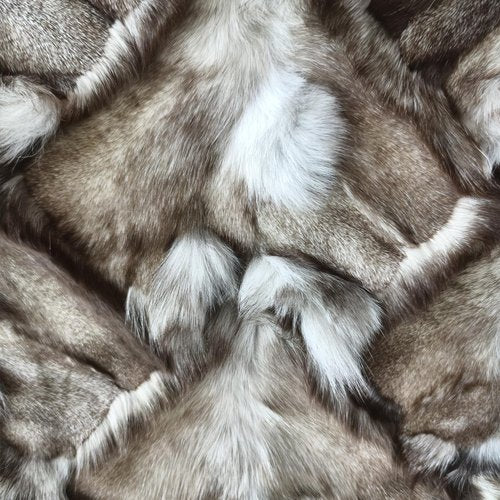 Mibathni Luxury Fox Skin Fur Throw Pillow Covers Patchwork Natural Fox Plush Throw Pillow Case Decorative Cushion Cover for Sofa Bedroom Chair 18''x18'' Dark Gray