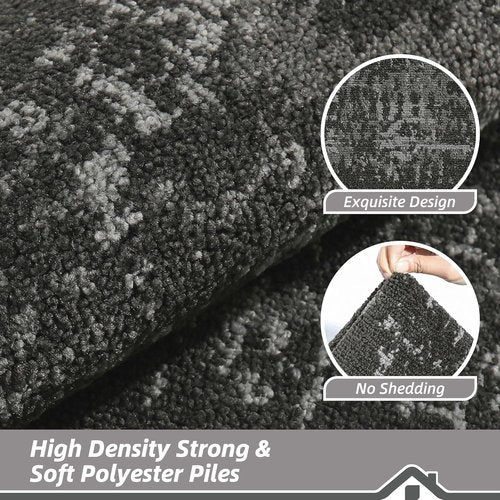 BEQHAUSE Dirt Trapper Door Mat - Non-Slip, Washable, Stain Resistant | 20" x 32" Dark Grey Entryway Rug