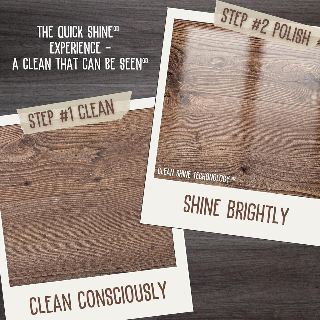 Quick Shine Hardwood Floor Cleaner - 27oz 2-Pack | Streak-Free, No Rinse Formula | Effective Dirt & Scuff Removal