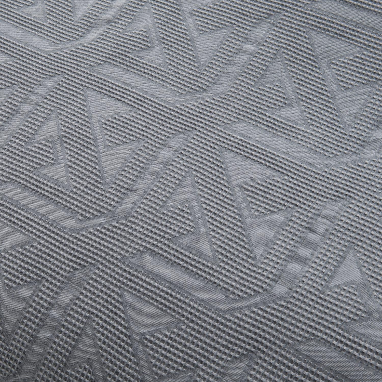 meadow park Matelasse Duvet Cover Set, 100% Cotton, Pre-Washed, Soft & Cozy, Woven Jacquard Textured, Waffle Design Bedding Set, Twin, Grey