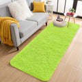 OLANLY Runner Rugs - Soft, Fluffy, Machine Washable 2x8 for Hallway & Bedroom | Lime Green Home Decor