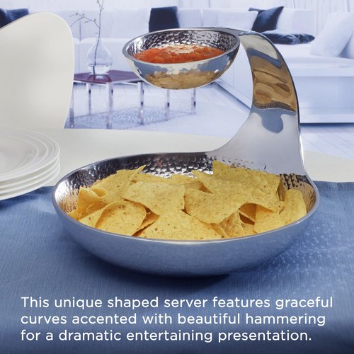 Towle Hammersmith Gooseneck Chip and Dip Server, 11-Inch,Silver