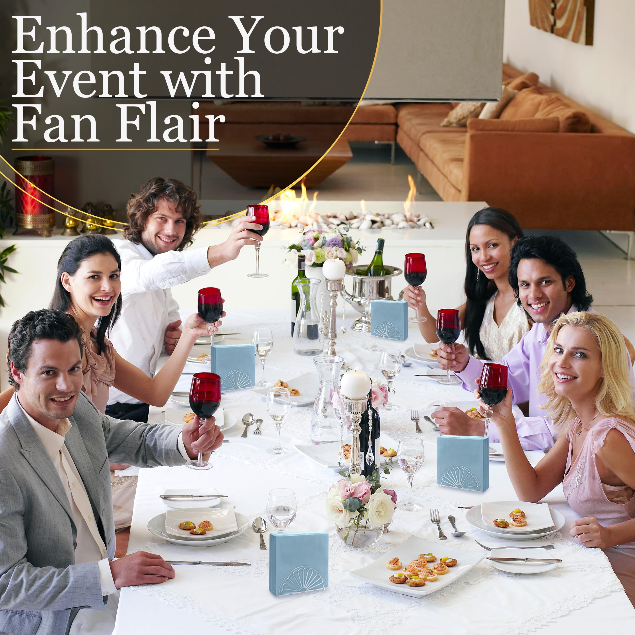 5.75 Inch Clear Plastic Napkin Holder - 24 Pieces (Fan Design)