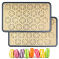 HOOMIL Macaron Silicone Baking Mats, 15"x10", Non-Stick, Reusable, Food Safe, Jelly Roll Sheet Size Silicone Mat, Pack of 2