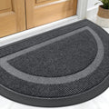 OLANLY Half Circle Door Mat - Waterproof All-Season Indoor/Outdoor Welcome Mat | 29.5x17, Grey