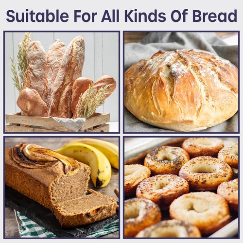 Reusable Plastic Bread Bags - 50 Pack Clear Loaf Bags for Homemade Bread - Perfect for Baked Goods Storage