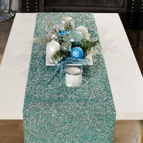 Luminous Table Runner, Colorful, Sparkling Rhinestones, Non-Slip Back, for Fun or Formal Dining Table Setting, Event, Wedding, Lavender, 72", Sold Individually