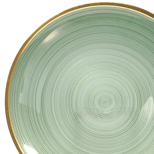 OCCASIONS 120PCS Green Plastic Plates with Gold Rim (60 Guests) - Fancy Disposable Dinnerware Set - 60 x 10" Dinner + 60 x 7" Dessert for Wedding, Party, Christmas - BPA Free (Belize in Green & Gold)