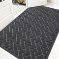 OLANLY Waterproof Front Door Mat - All-Season Indoor Outdoor Doormat | Sturdy Natural Rubber, Grey (59x35)