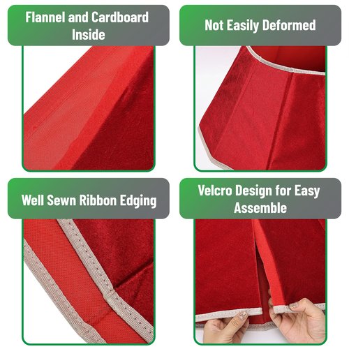 Mr. Pen- Christmas Tree Collar, 28” Red Tree Collar for Pencil Tree, Christmas Tree Collars for Artificial Trees, Christmas Tree Base Cover, Xmas Tree Collar for Christmas Tree Cover Base