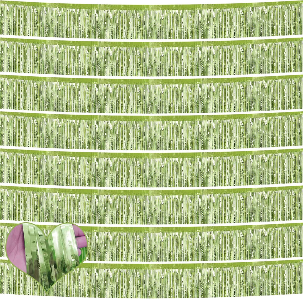 Skiennix Foil Fringe Garland - 10 Feet Metallic Tinsel Banner for Party Decorations | Light Green