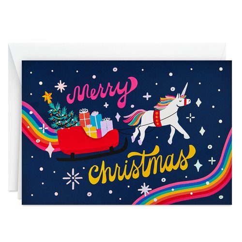 Hallmark Boxed Christmas Cards, Christmas Unicorn (16 Cards and Envelopes)" )