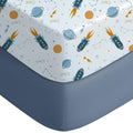 Yoofoss Fitted Baby Crib Sheets - Super Soft Microfiber 2-Pack for Standard Crib & Toddler Mattress | Blue Rocket 28x52x8in