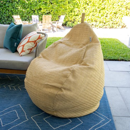 Big Joe Tuffet Weatherproof Bean Bag Chair, Natural Basket Weave, Breathable Weather Resistant Fabric, 2.5 feet Teardrop