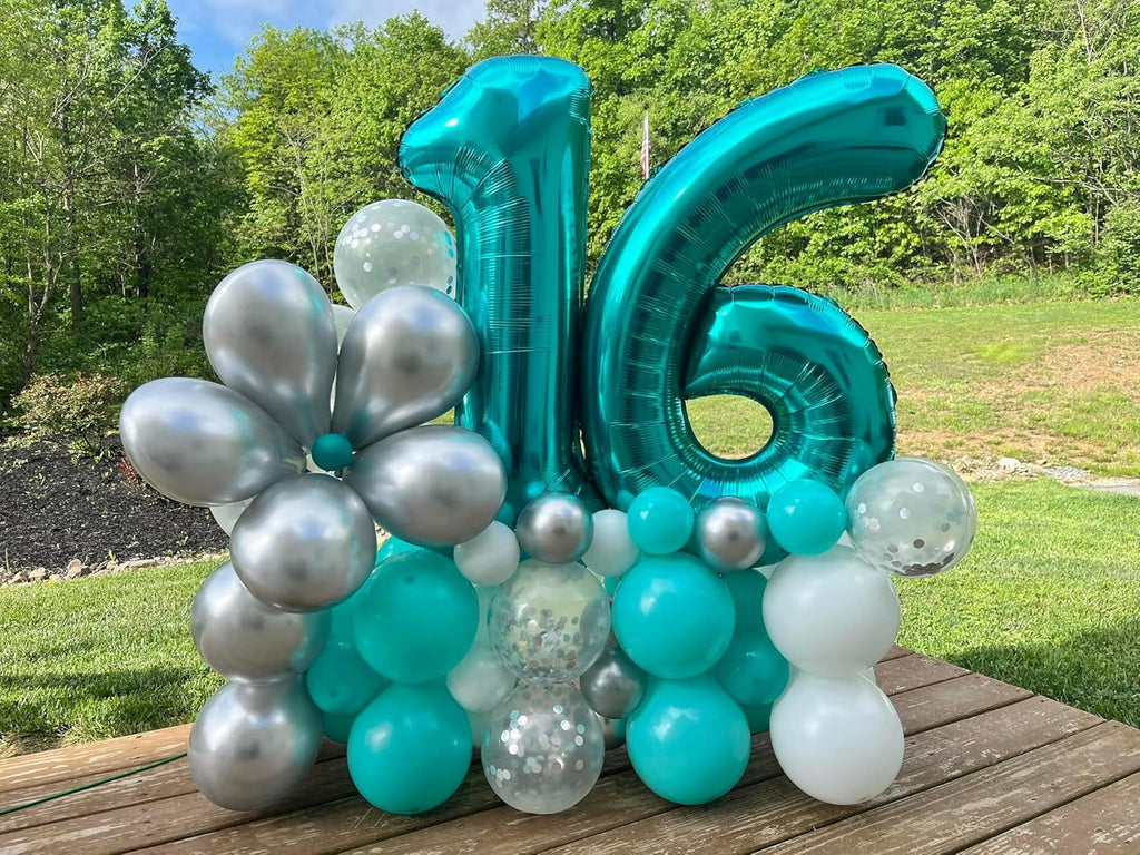 Number 7 Balloon by [Brand Name] - 40 Inch Light Blue Giant Foil Balloon for 7th Birthday Party Decorations
