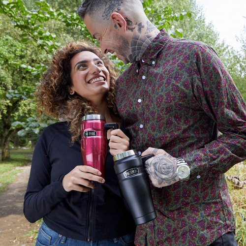 Thermos 101834 Stainless King Travel Mug, Matt Black, 470 ml