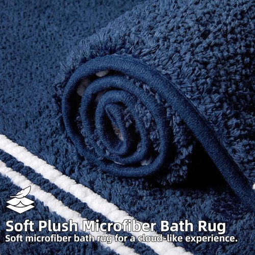 Arenarug Bathroom Rugs - Extra Soft Chenille Bath Mat | Non-Slip, Machine Washable - 17x24 Blue