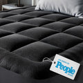 Niagara Ultra Soft Mattress Topper | Twin XL Viscose Bamboo Pillow Top for Back Pain Relief - Naturally Cooling, Black
