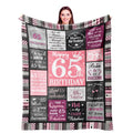 Ivivis 65th Birthday Gifts for Women Throw Blanket 60”x50”, Happy 65th Birthday Decorations for Women, 1961 Bday Gift for 65 Year Old Woman Mom Grandma Friend