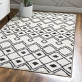 JONATHAN Y Caimari Moroccan Diamond Shag White/Gray Indoor Area Rug, 3x5, Bohemian, Contemporary, Easy-Cleaning for Living Room, Bedroom, Kitchen, Pet Friendly, Non-Shedding (MOH412A-3)