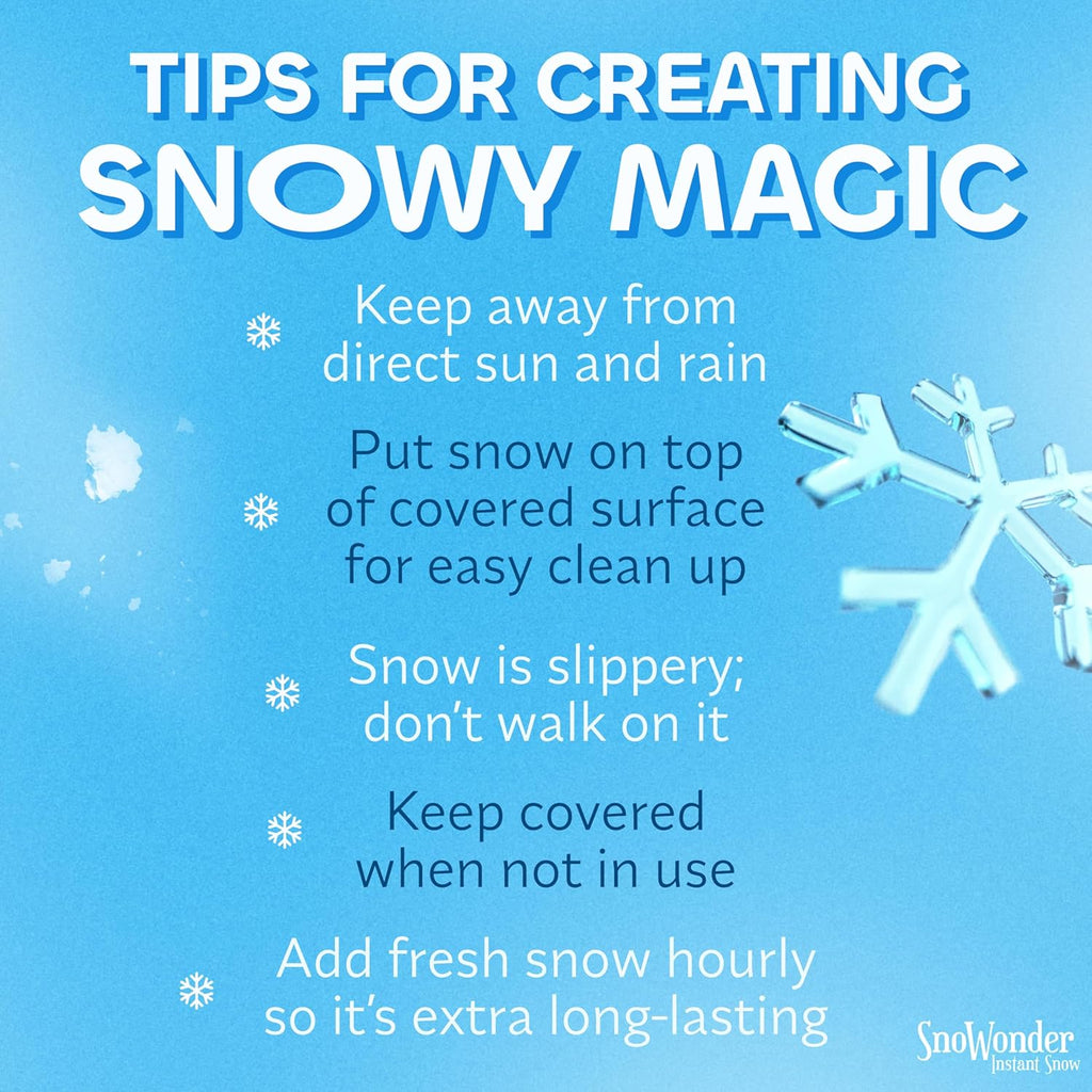 SnoWonder Instant Snow | Fake Artificial Snow for Cloud Slime - Makes 25 Gallons of Snow