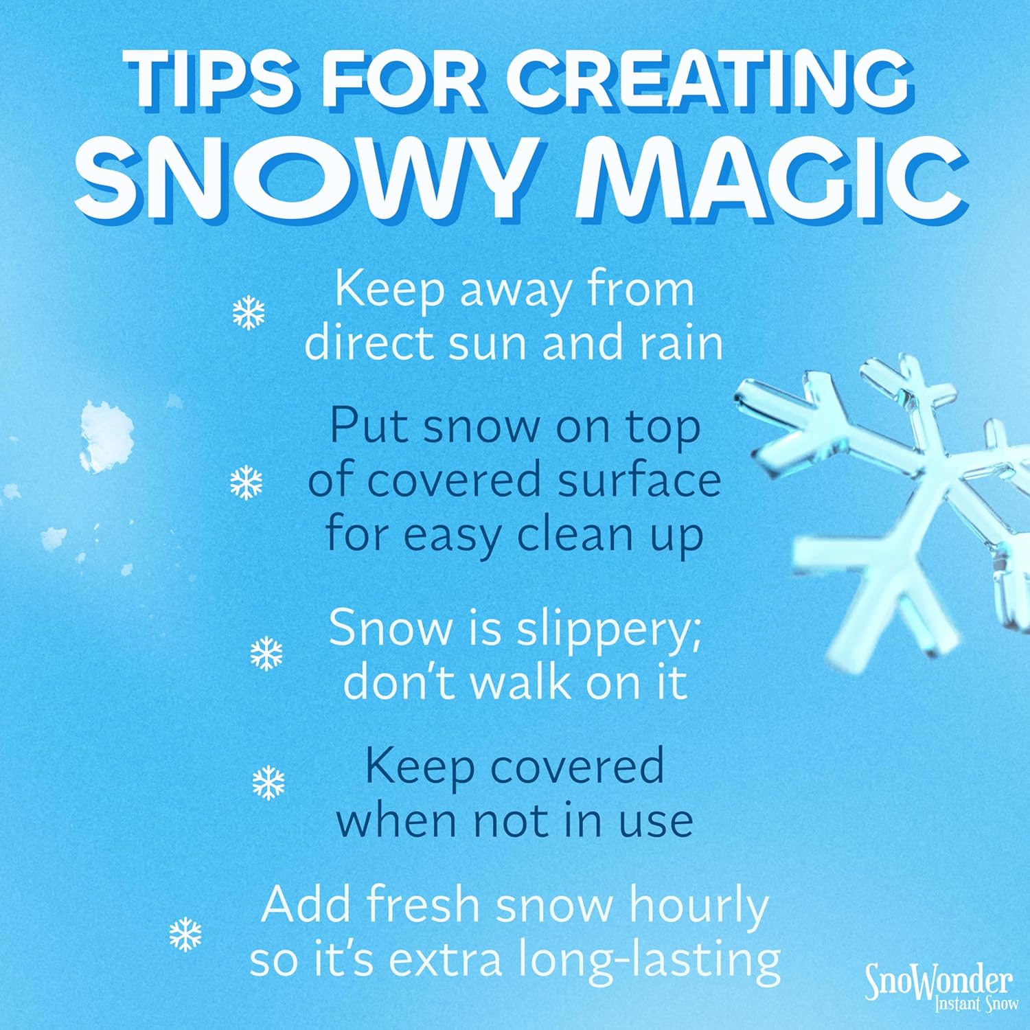 SnoWonder Instant Snow | Fake Artificial Snow for Cloud Slime - Makes 25 Gallons of Snow