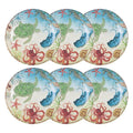 UP UPware Sea Life Turtle Melamine Dinner Plate Set, Round Plates for Main course, Pasta, and Salad, BPA-Free, Dishwasher Safe, Multicolor, 11 Inch, Set of 6