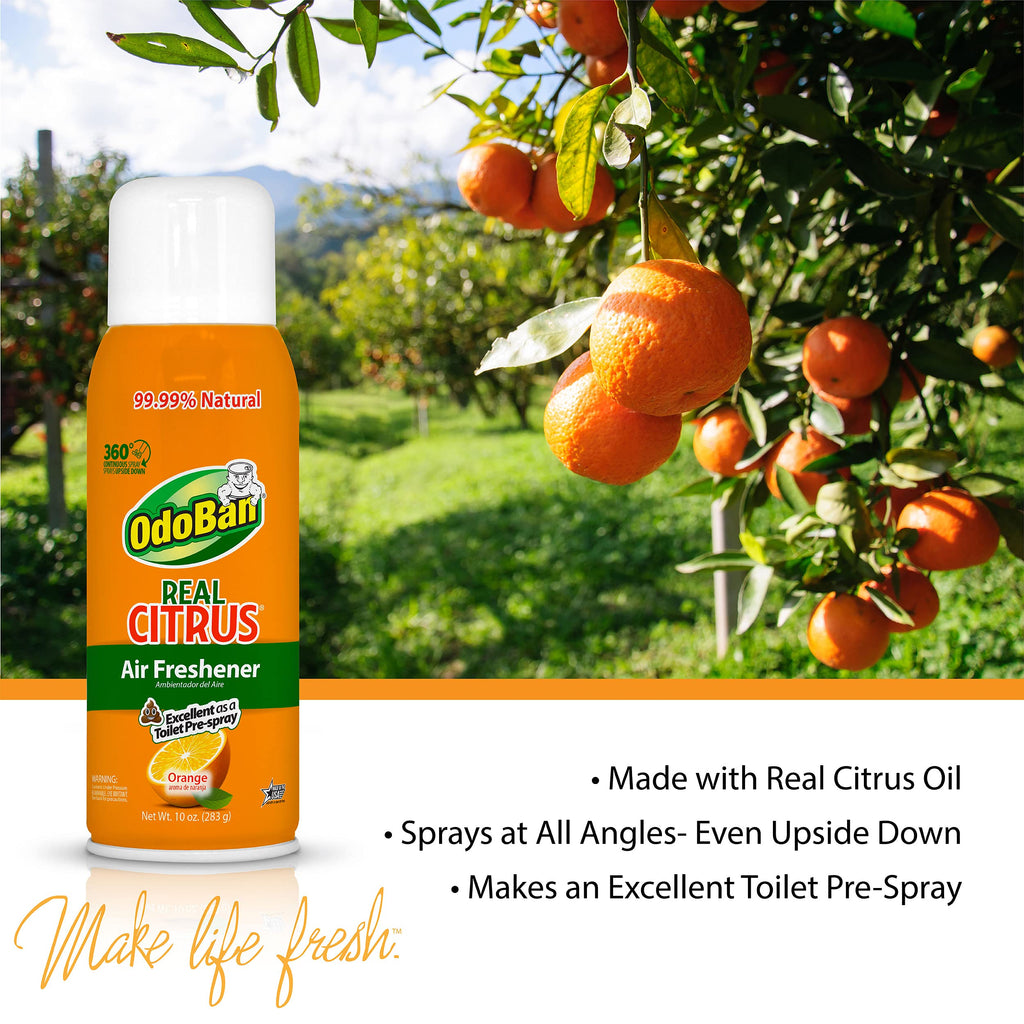 OdoBan Aroma Eliminator Set, Made in the USA, 10 Ounce Natural Oil Real Citrus Orange Air Freshener Spray, 1 Gallon Multipurpose Disinfectant Cleaning Concentrate, 14 Ounce Solid Scent Absorber