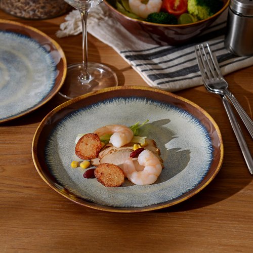 Gufaith Melamine Dinnerware Sets,12Pcs Plate and Bowl Set,Unbreakable and Lightweight Dish Set,Great for Camping and RV,BPA free,Dishwasher Safe(Sandy Brown)